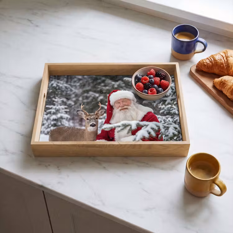 Dienblad - Kerstman - Hert - Sneeuw — 4