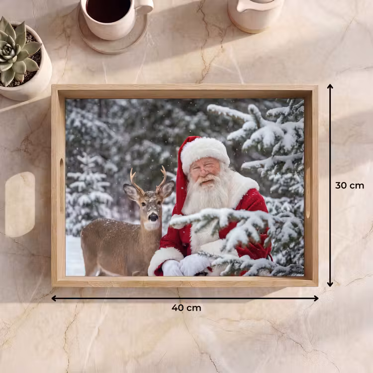 Dienblad - Kerstman - Hert - Sneeuw — 9