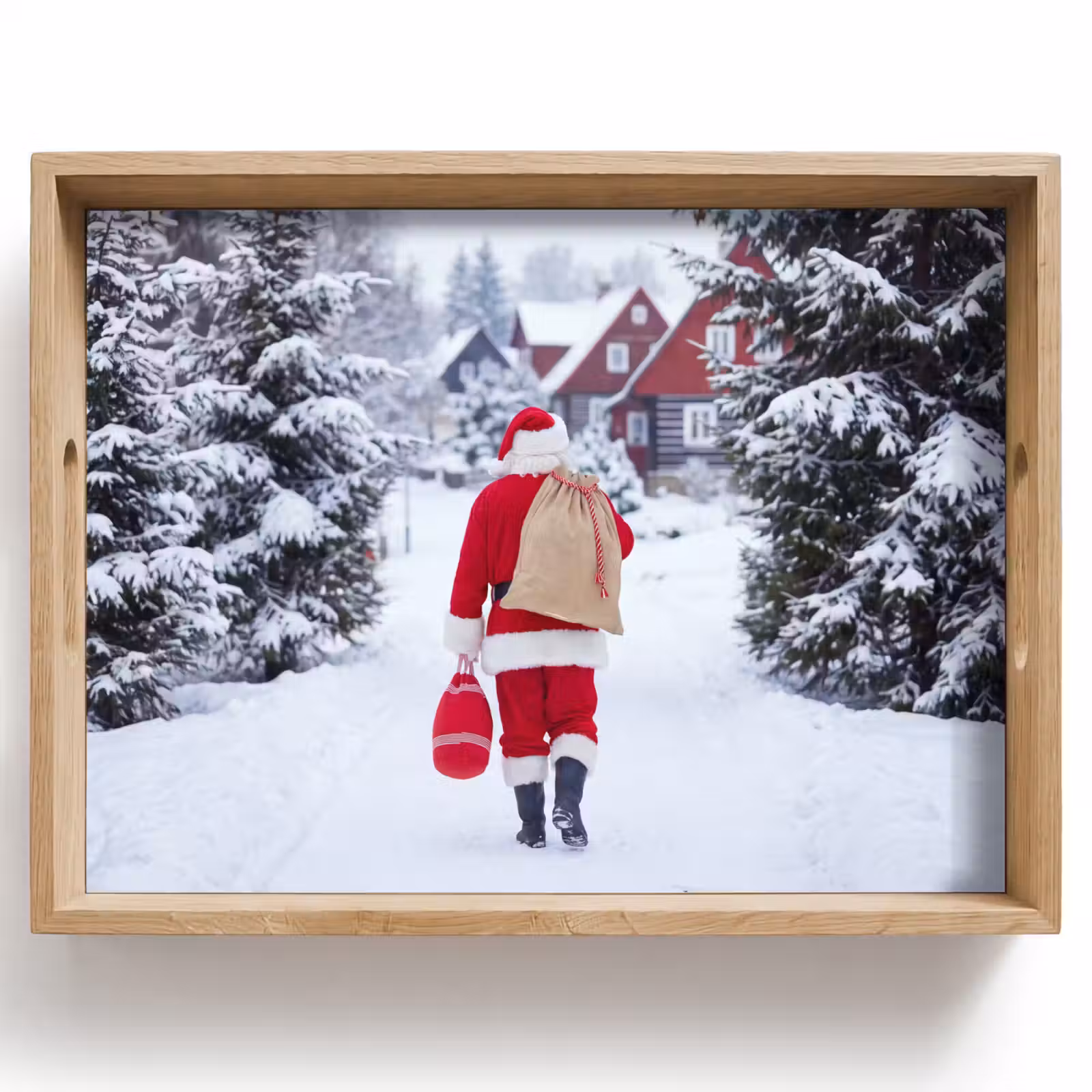 Dienblad - Kerstman - Sneeuw - Winter — 1