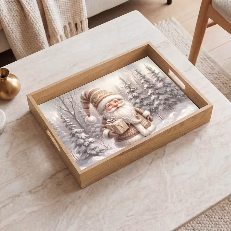Dienblad - Kerstman - Geschenk - Winter — 2