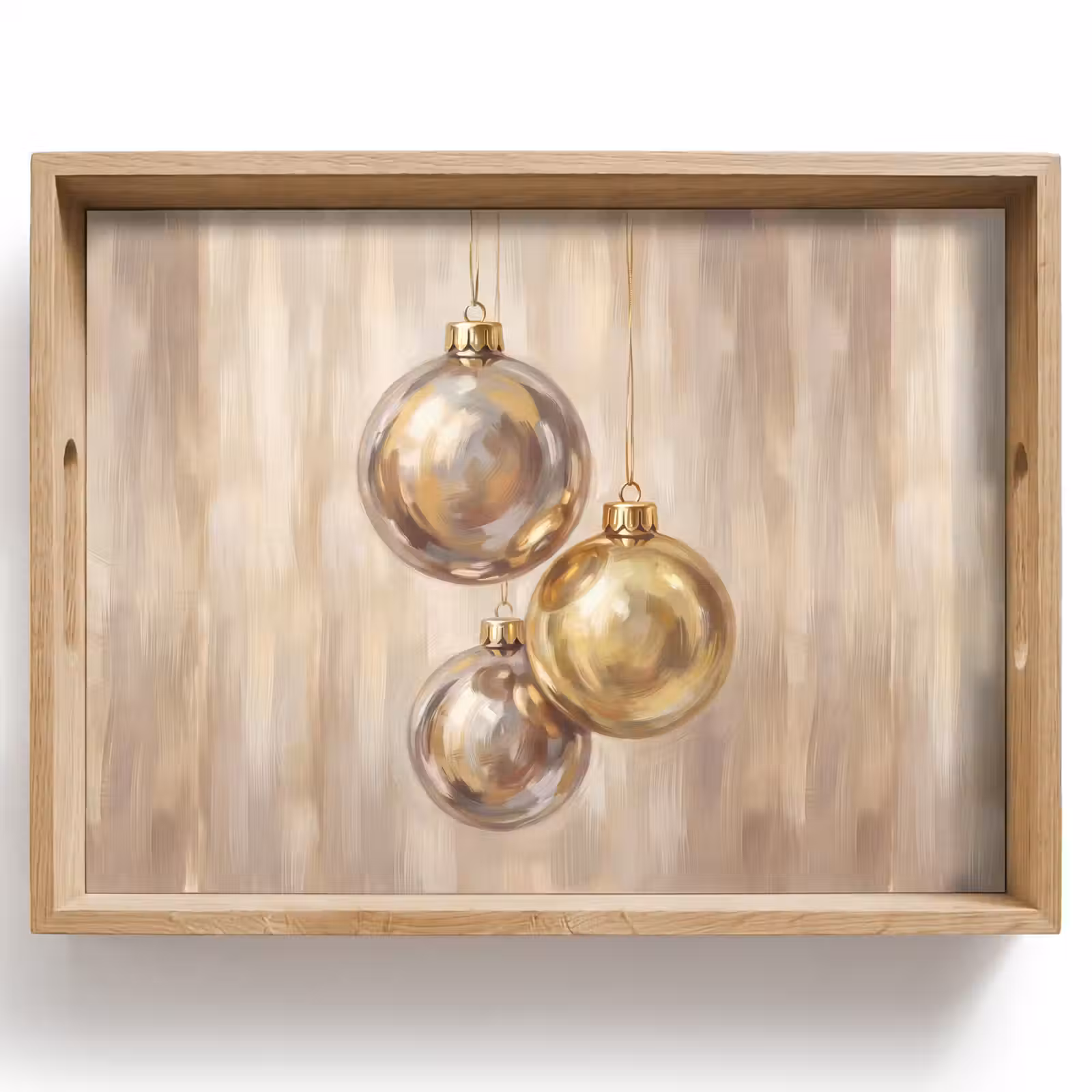 Dienblad - Kerstbal Goud Zilver — 1