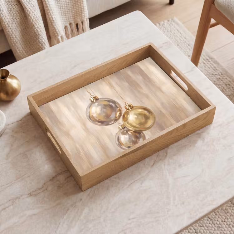 Dienblad - Kerstbal Goud Zilver — 2