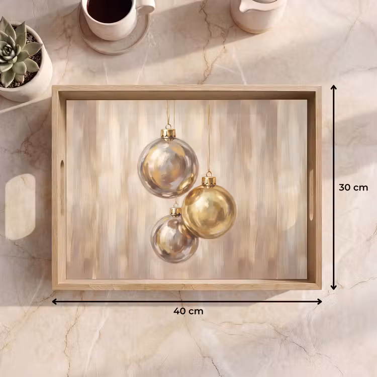 Dienblad - Kerstbal Goud Zilver — 9