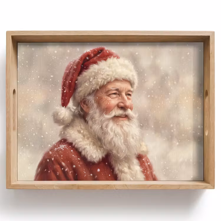 Dienblad - Kerstman - Sneeuw - Kerst — 1
