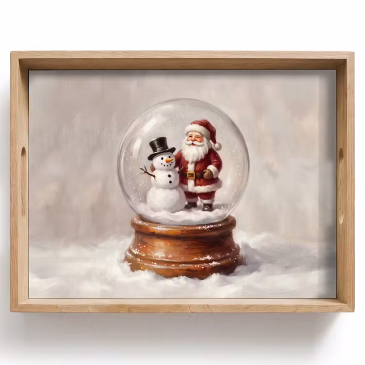 Dienblad - Kerstman - Sneeuwbol - Kerst — 1