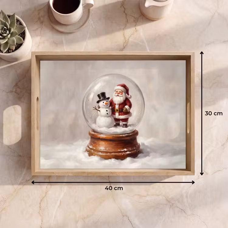 Dienblad - Kerstman - Sneeuwbol - Kerst — 9