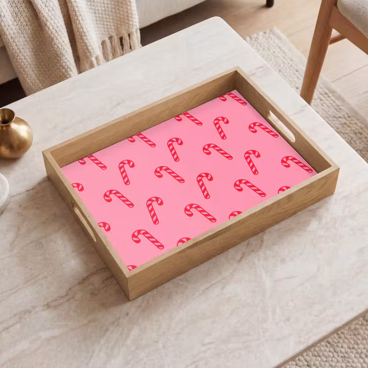 Dienblad - Kerst - Rood - Roze - Zuurstok — 2