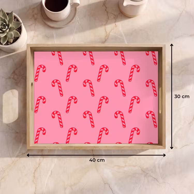 Dienblad - Kerst - Rood - Roze - Zuurstok — 9