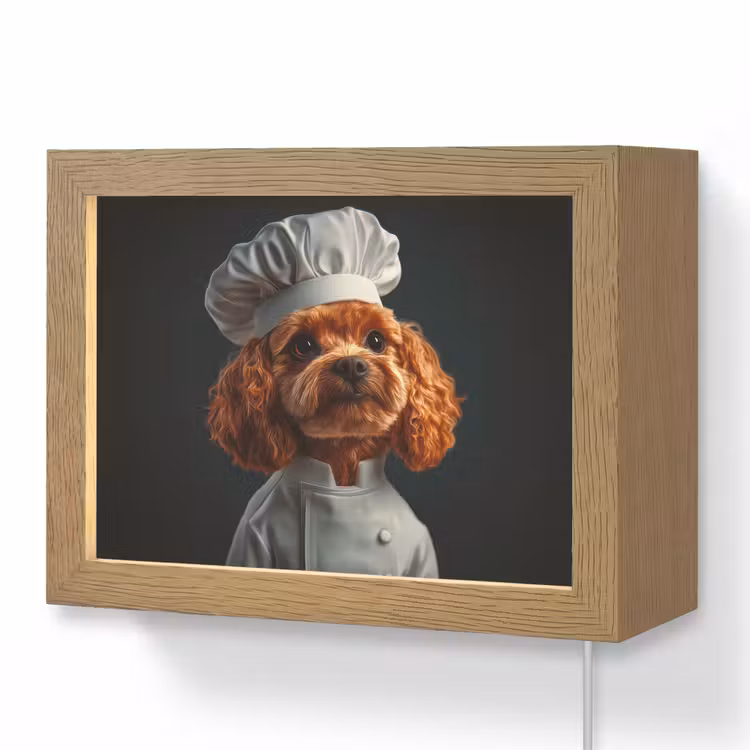 Lightbox - Wandlamp - Bruin - Kok - Hondje — 1