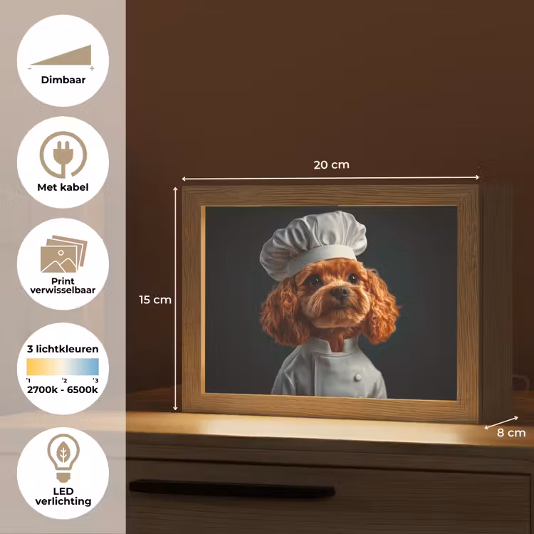Lightbox - Wandlamp - Bruin - Kok - Hondje — 7