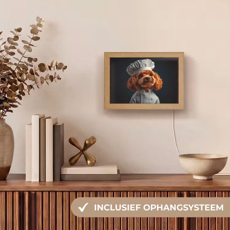Lightbox - Wandlamp - Bruin - Kok - Hondje — 8
