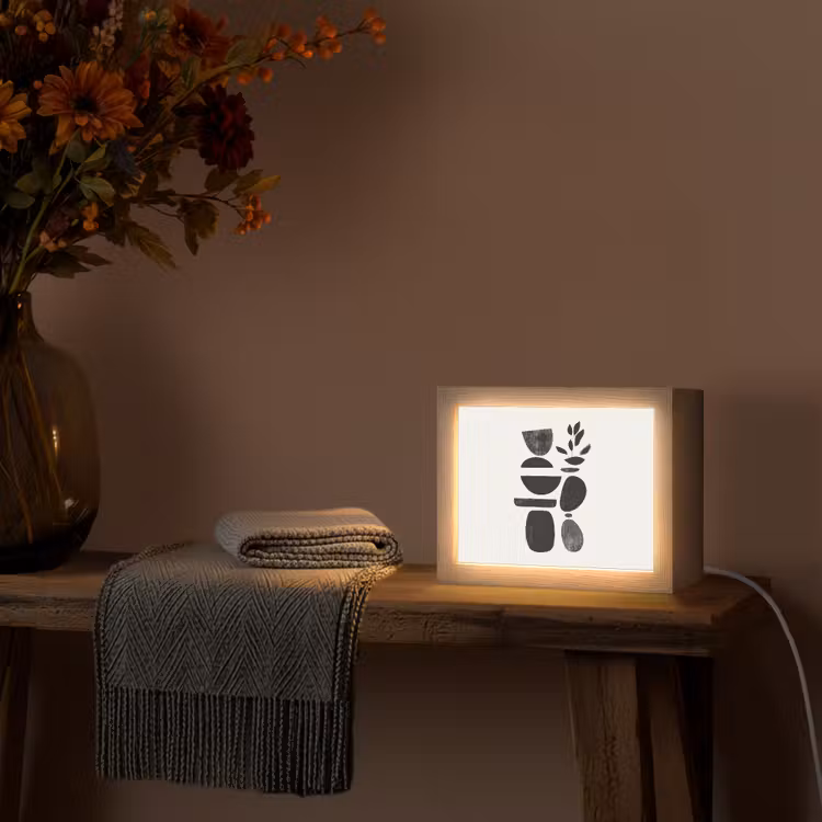 Lightbox - Wandlamp - Japandi - Zwart - Abstract — 4
