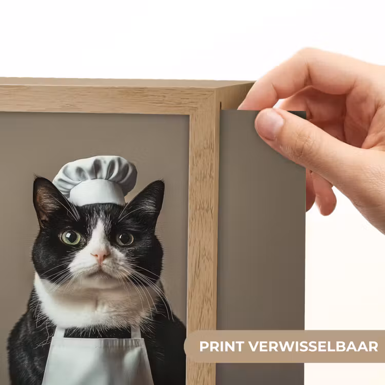 Lightbox - Wandlamp - Kat - Kokskleding - Zwart - Wit — 3