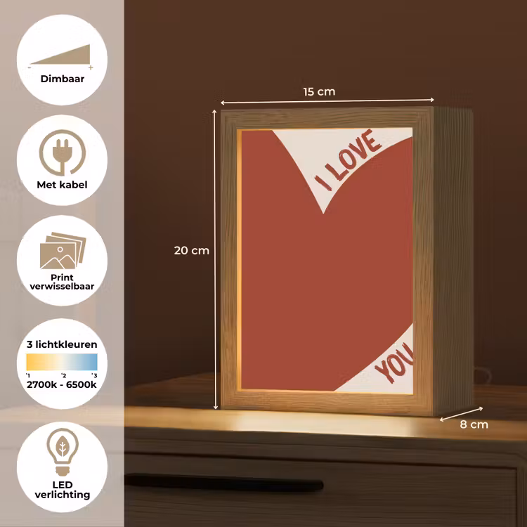 Lightbox - Wandlamp - Loveyou - Rood - Hart — 7