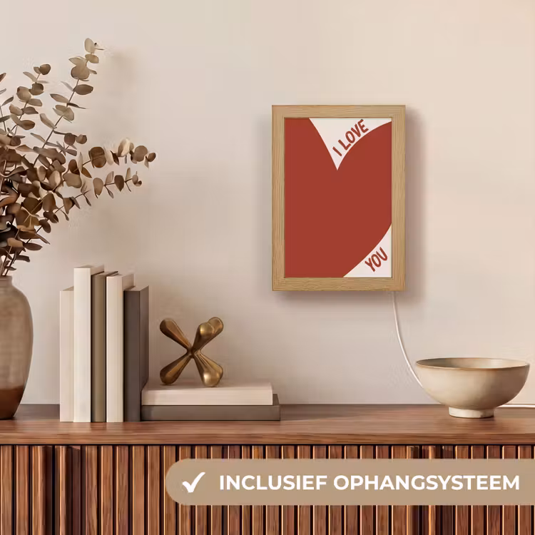 Lightbox - Wandlamp - Loveyou - Rood - Hart — 8
