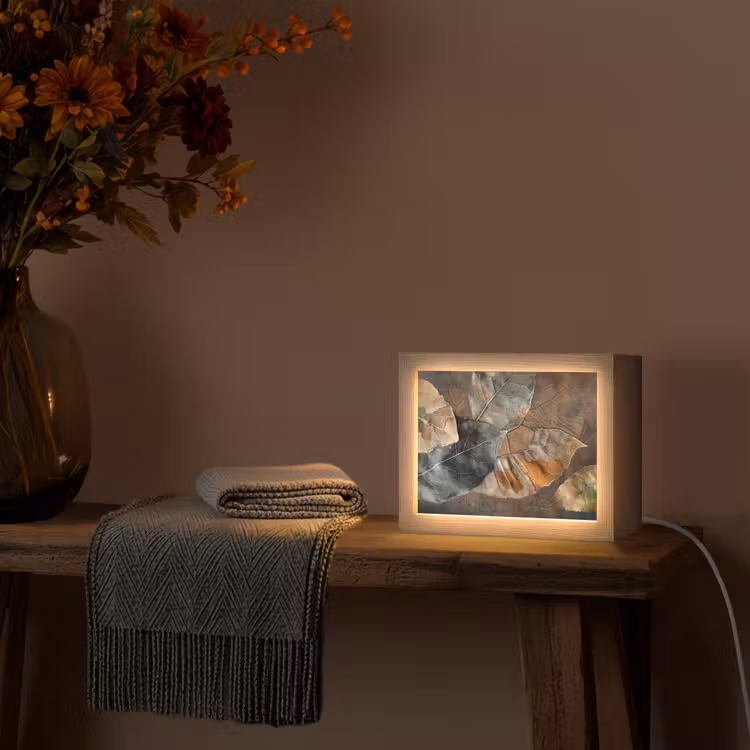 Lightbox - Wandlamp - Bladeren - Bruin - Herfst - Natuur — 4