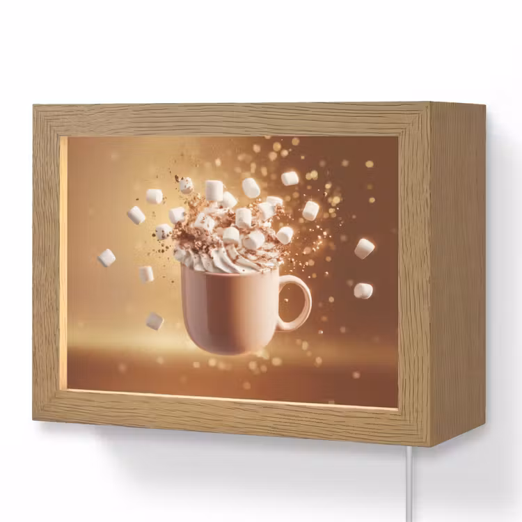 Lightbox - Wandlamp - Chocomelk - Drinken - Warm - Bruin — 1
