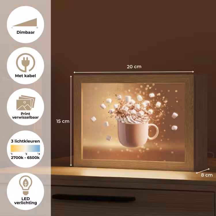 Lightbox - Wandlamp - Chocomelk - Drinken - Warm - Bruin — 7