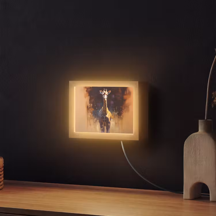 Lightbox - Wandlamp - Giraf - Bruin - Abstract - Geschilderd — 2