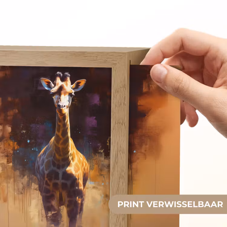 Lightbox - Wandlamp - Giraf - Bruin - Abstract - Geschilderd — 3