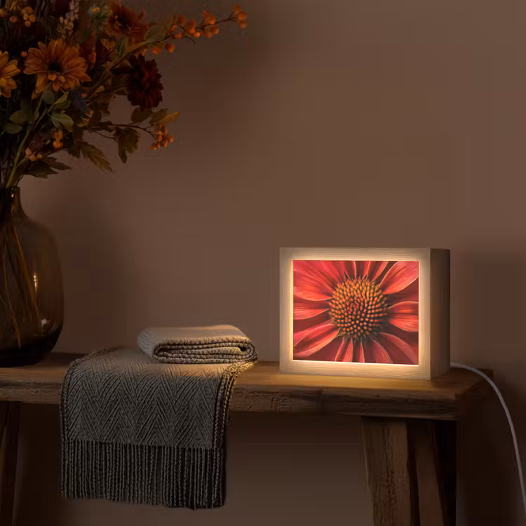 Lightbox - Wandlamp - Close up - Bloem- Rood — 4