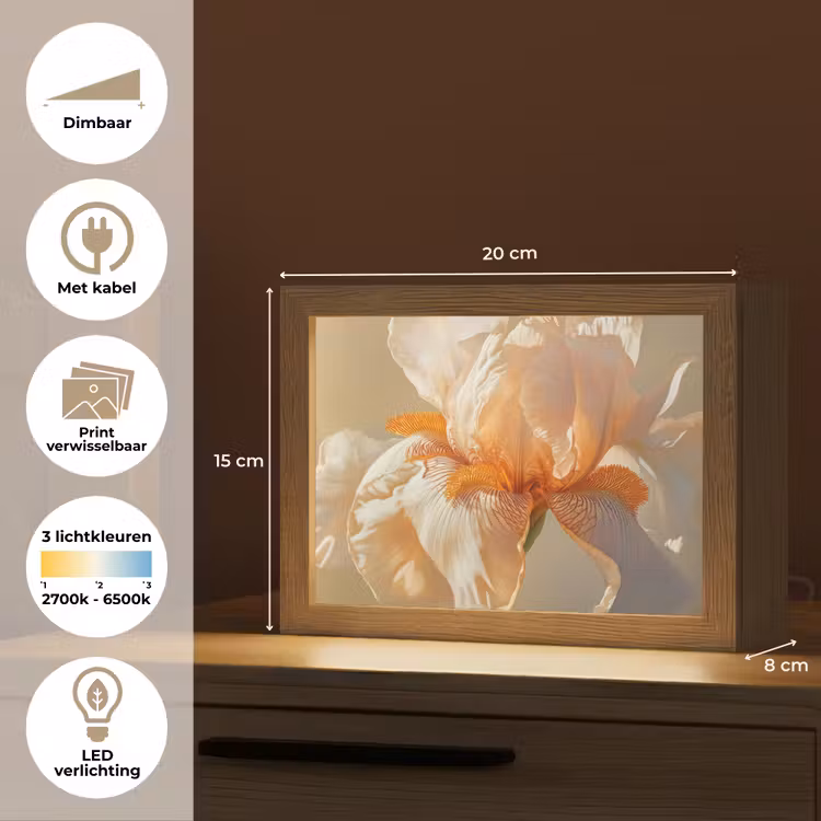 Lightbox - Wandlamp - Iris Close-up Beige — 7
