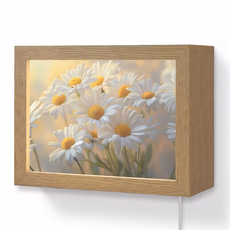 Lightbox - Wandlamp - Witte Madeliefjes