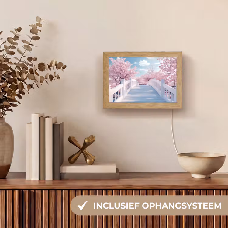 Lightbox - Wandlamp - Brug - Kersenbomen - Wit — 8