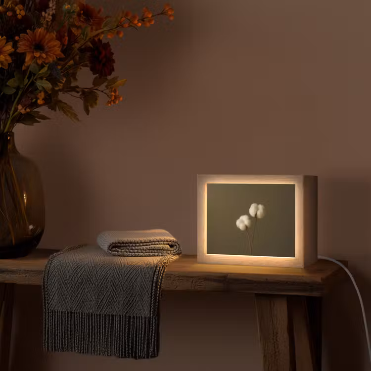 Lightbox - Wandlamp - Katoentakjes Olijfgroen — 4