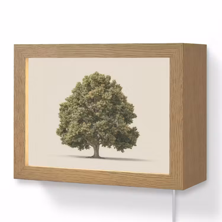Lightbox - Wandlamp - Groene Boom Beige