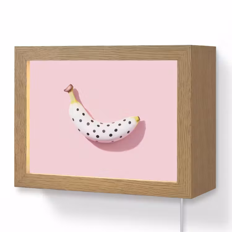 Lightbox - Wandlamp - Banaan - Stippen - roze