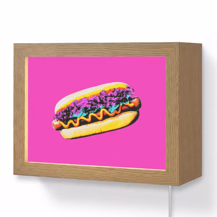 Lightbox - Wandlamp - Hotdog - Roze - Retro