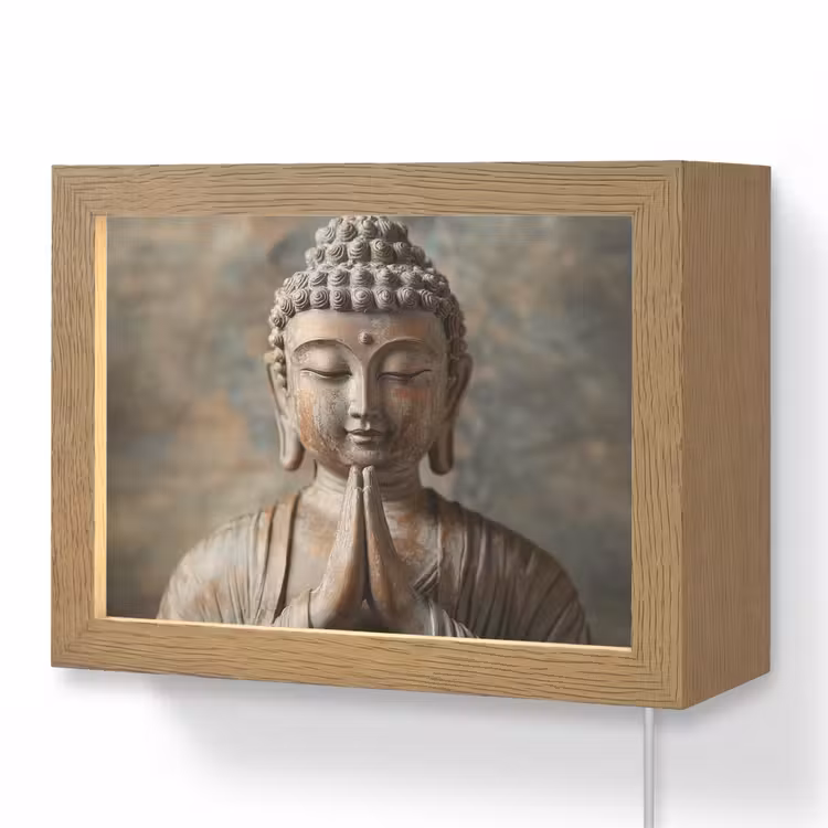 Lightbox - Wandlamp - Boedha - Beeld - Bruin - Rust — 1