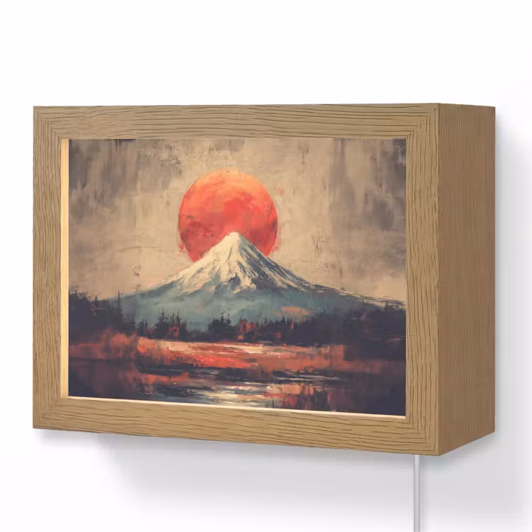 Lightbox - Wandlamp - Bergtop - Sneeuw - Zon