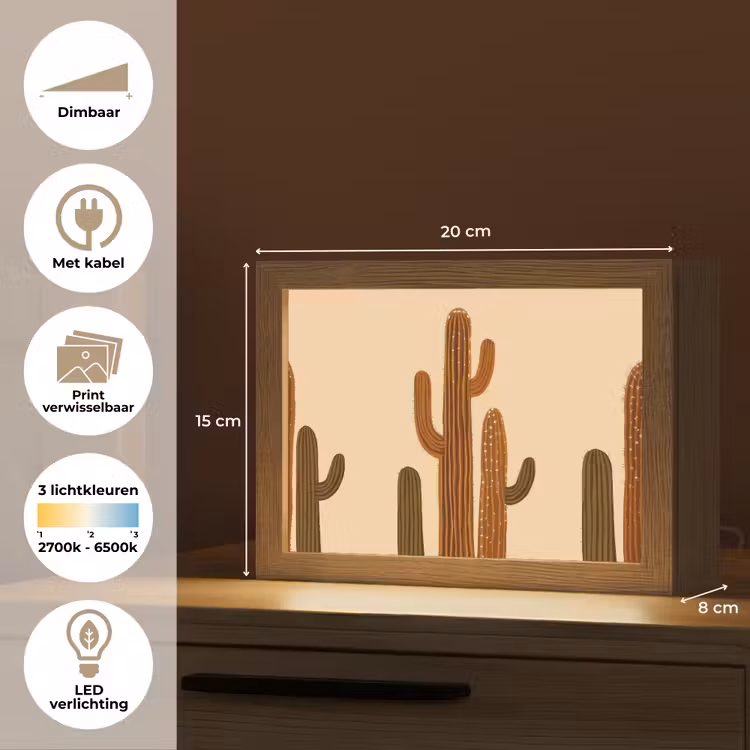 Lightbox - Wandlamp - Cactussen Terracotta — 7