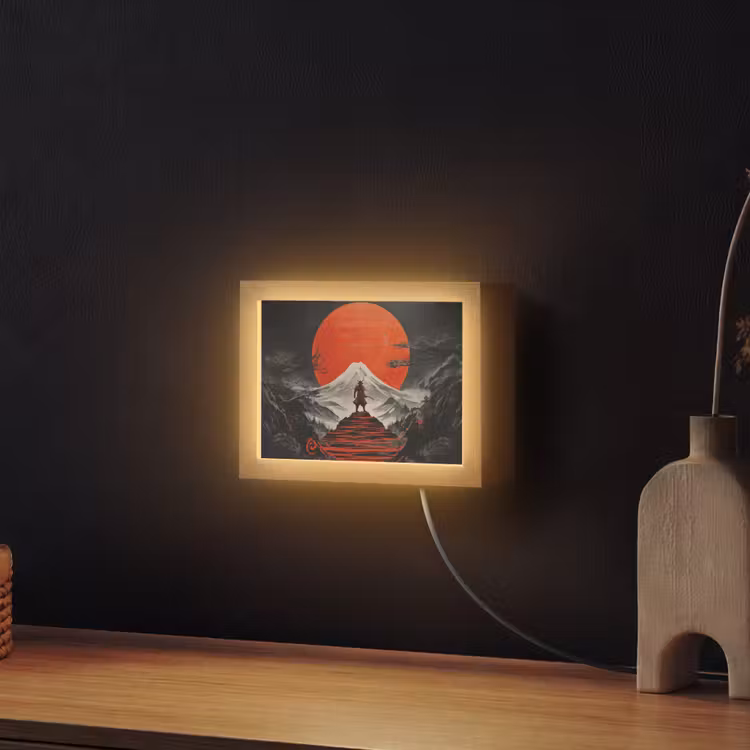 Lightbox - Wandlamp - Samoerai Fuji Rode Zon — 2