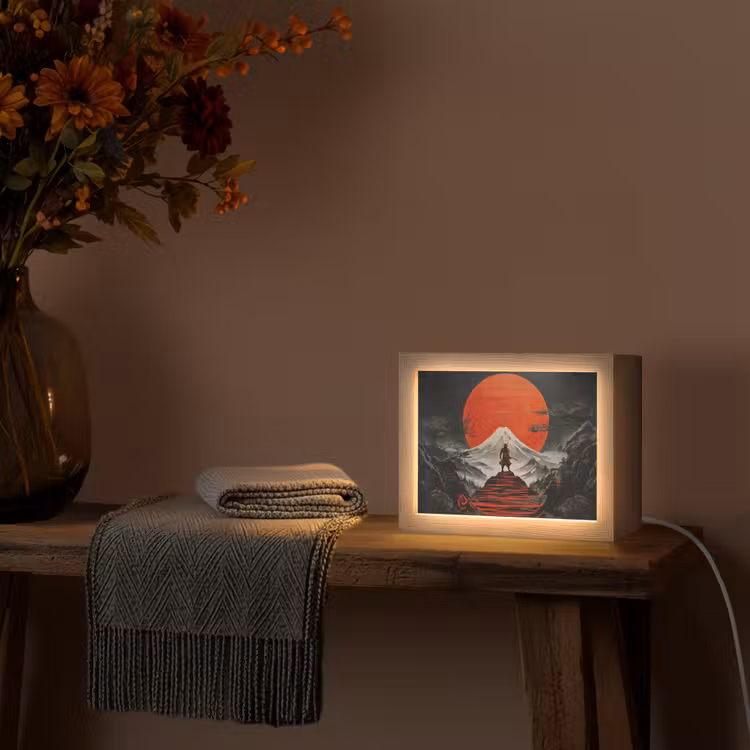 Lightbox - Wandlamp - Samoerai Fuji Rode Zon — 4