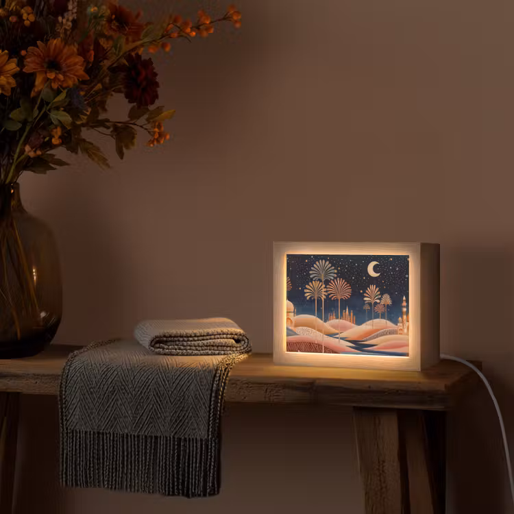 Lightbox - Wandlamp - Woestijn Palmbomen Sterrenhemel — 4