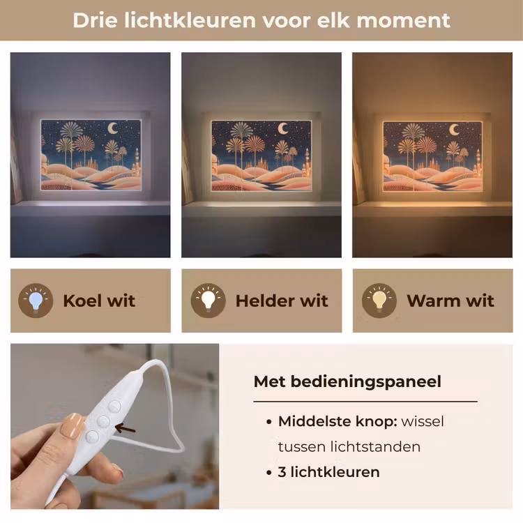 Lightbox - Wandlamp - Woestijn Palmbomen Sterrenhemel — 5