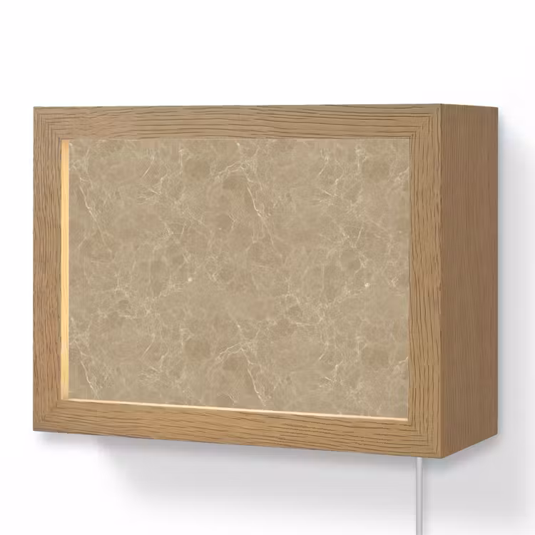 Lightbox - Wandlamp - Beige - Marmer - Witte aders