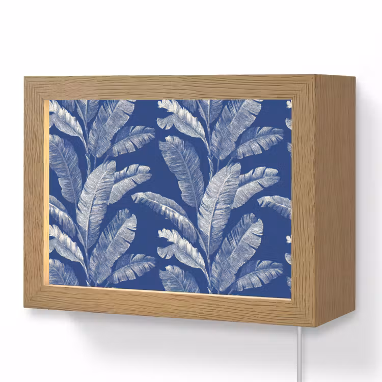 Lightbox - Wandlamp - Blad - Palm - Blauw