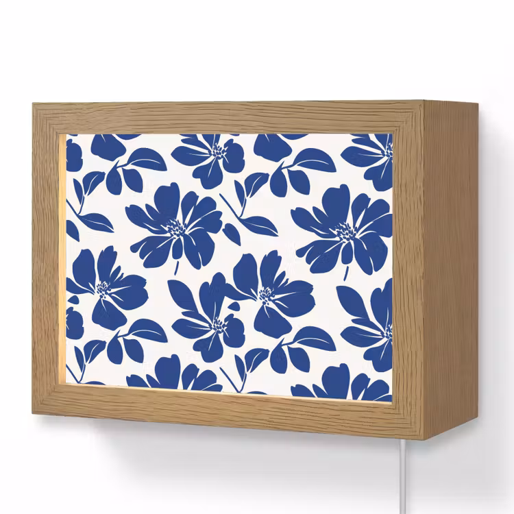 Lightbox - Wandlamp - Floraal - Modern - Blauw