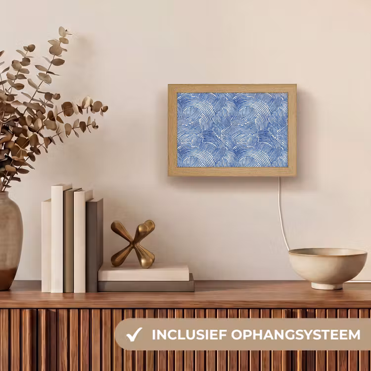 Lightbox - Wandlamp - Blauwe Golvende Lijnen — 8