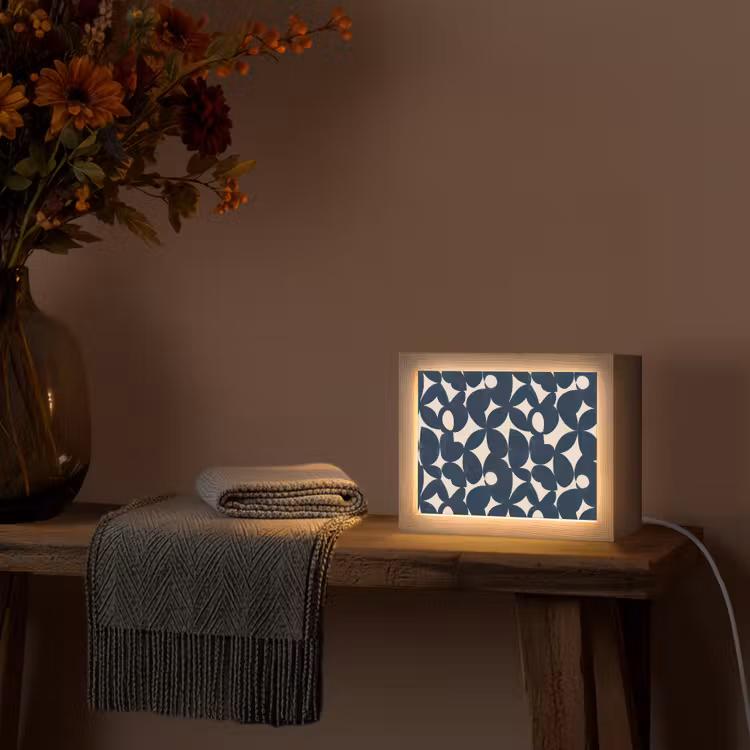 Lightbox - Wandlamp - Abstracte Vormen Marineblauw — 4