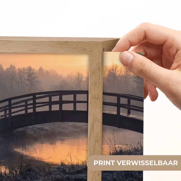 Lightbox - Wandlamp - Houten Brug in Mist — 3