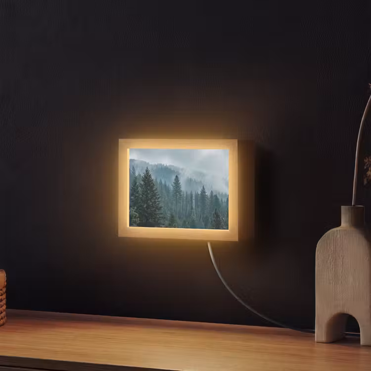 Lightbox - Wandlamp - Naaldwoud - Bergen - Mist — 2