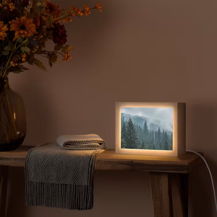 Lightbox - Wandlamp - Naaldwoud - Bergen - Mist — 4
