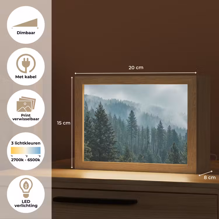 Lightbox - Wandlamp - Naaldwoud - Bergen - Mist — 7