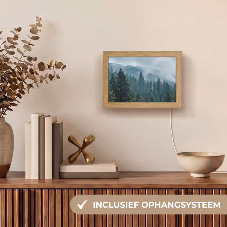 Lightbox - Wandlamp - Naaldwoud - Bergen - Mist — 8