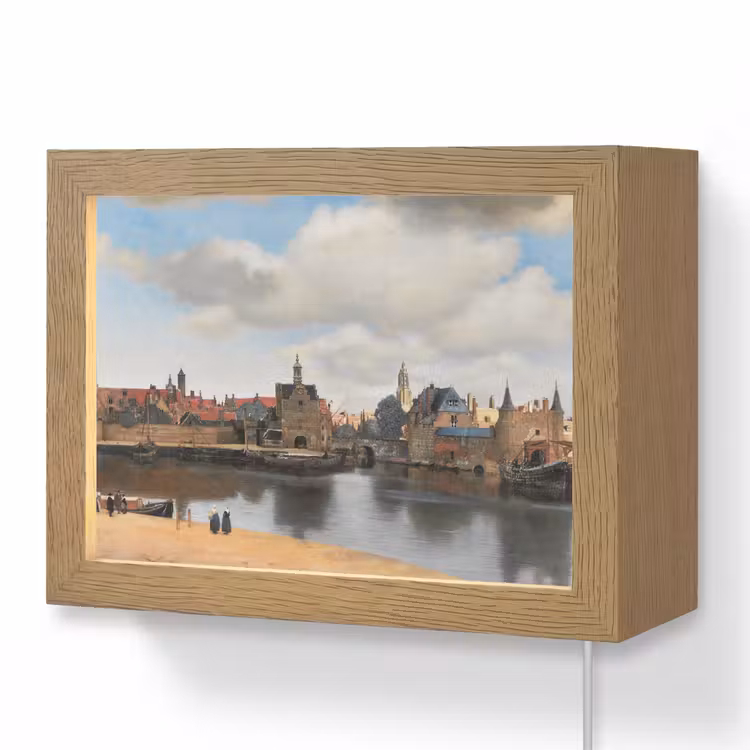 Lightbox - Wandlamp - Vermeer - Stad - Oude meesters - Kunst — 1